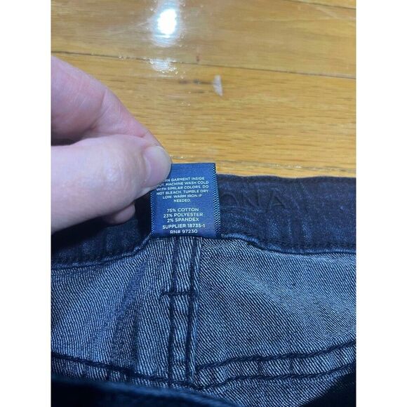 Arizona Jeans Women's Moto Size 5 Blue Dark Wash Whiskered Punk Motorcycle Denim - Picture 4 of 8